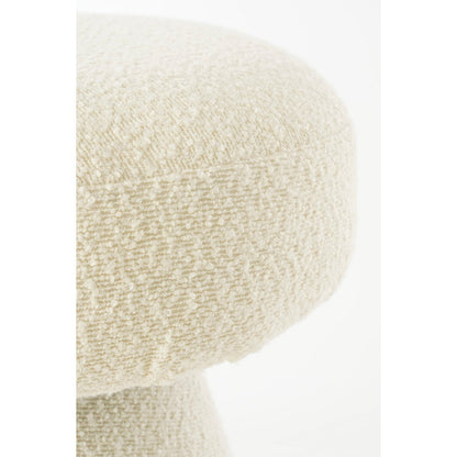 Poef met teddystof H46 x Ø49 cm - Off White