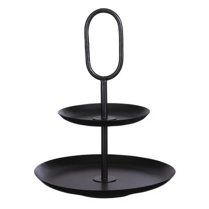 Rama Etagère 2 Laags - H36 x Ø28 cm - Metaal - Zwart