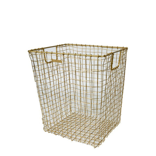 Metalen Mand XL antiek goud
