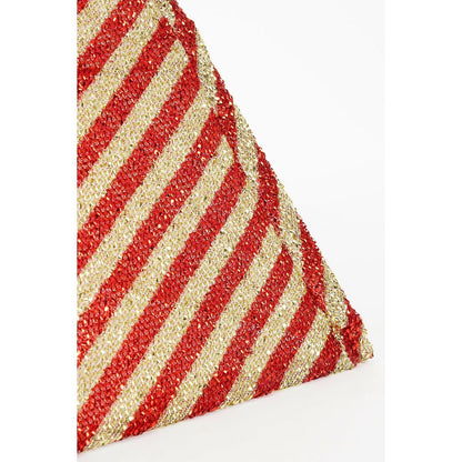 Kerstboomrok - L50 x B50 x H30 cm - Goud, Rood vierkant