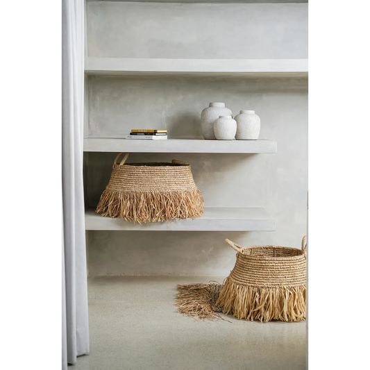 De raffia luxe manden - natuurlijk - M