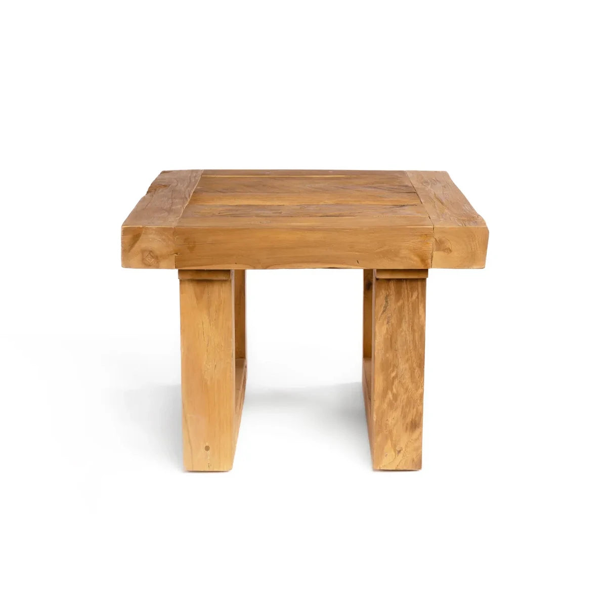 De stijlvolle teakhouten bijzettafel