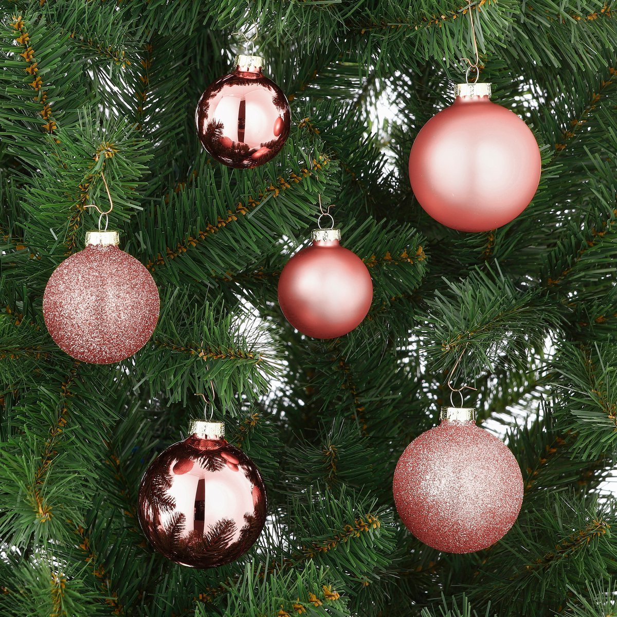 Kerstballen Set - 26 Stuks - Ø7 cm - Glas - Roze