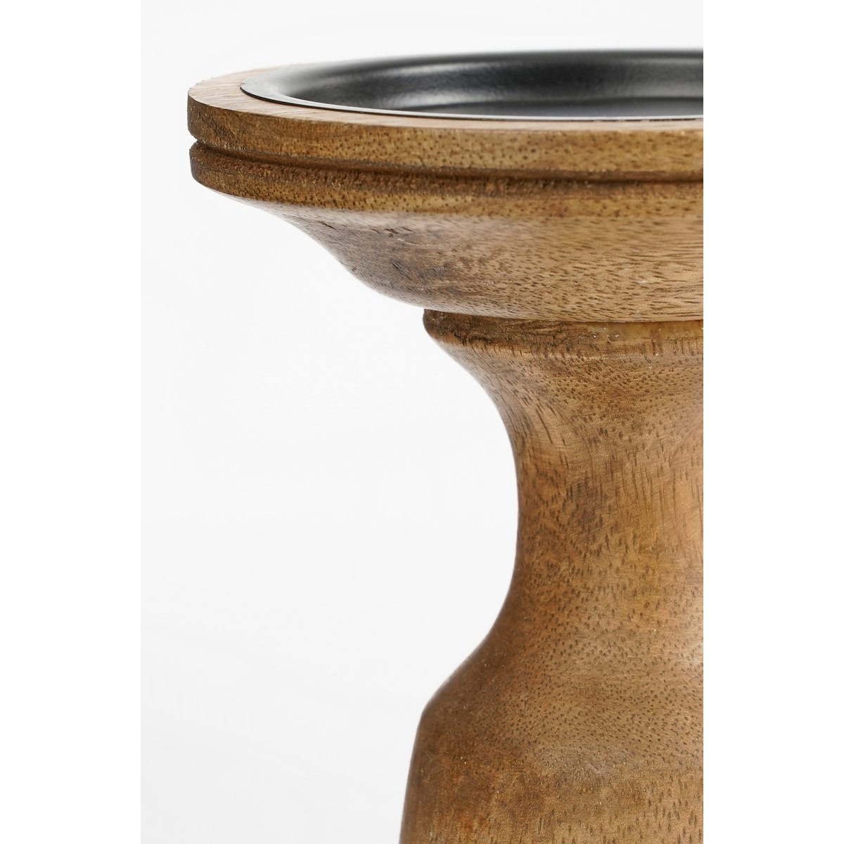 Nino Kandelaar - H10 x Ø21 cm - Mangohout - Donkerbruin