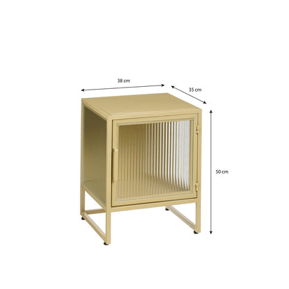 Clifton Opbergkast met Deuren - Metaal - Beige