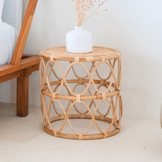 Ronde kleine boho salontafel