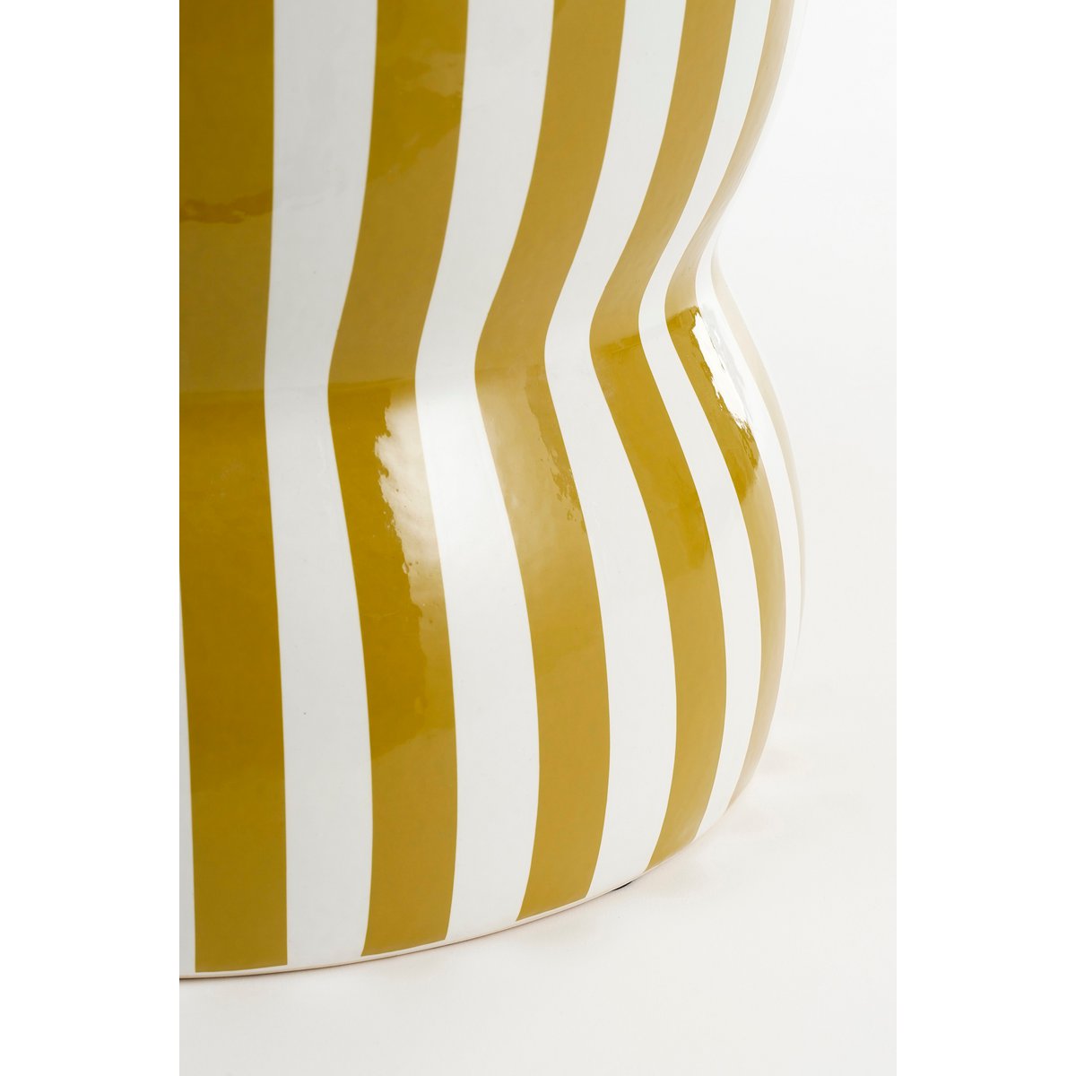 Skipper Bijzettafel - H44 x Ø32 cm - Keramiek - Crème, Oker