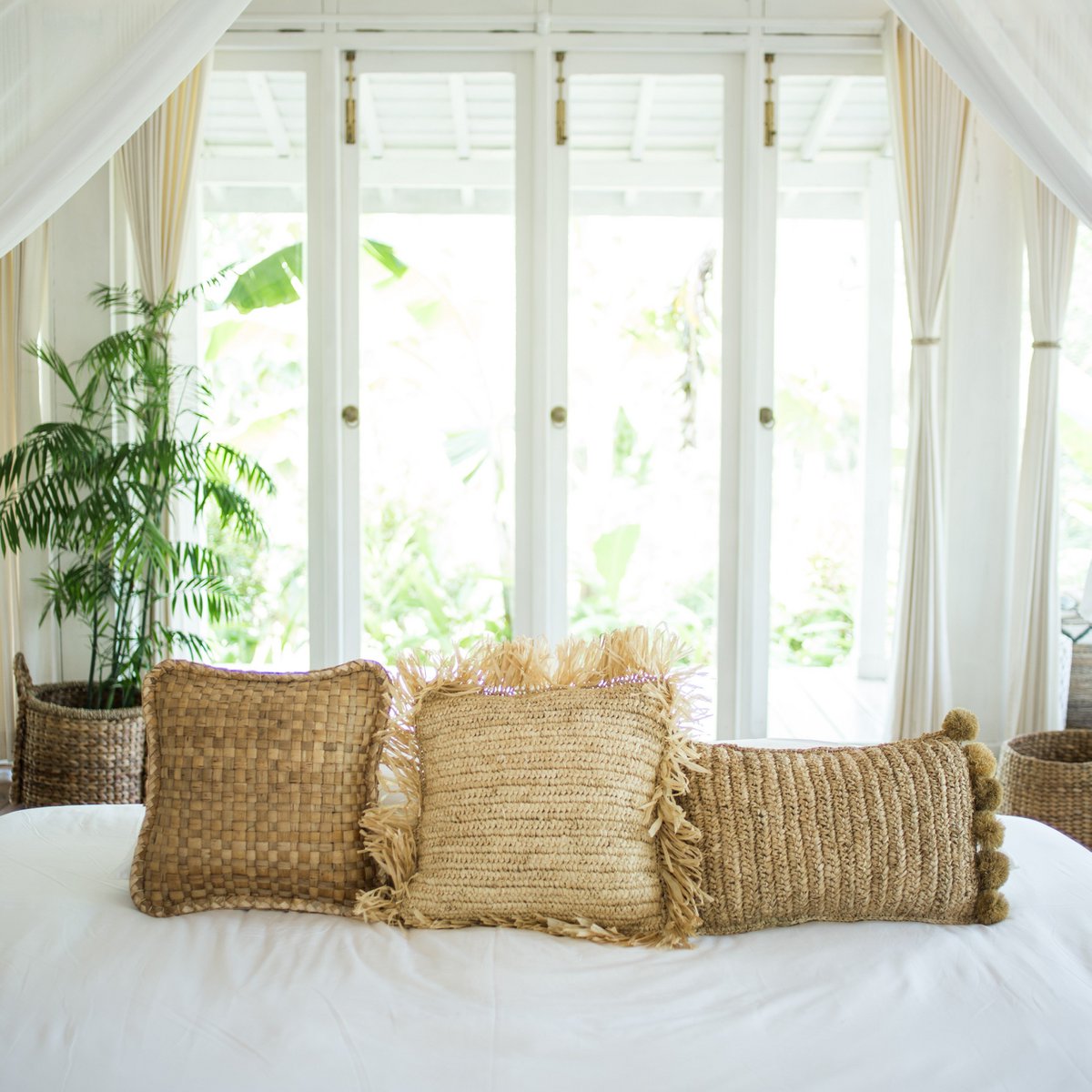 Sierkussen met vulling Home Deco SANUR gemaakt van Raffia