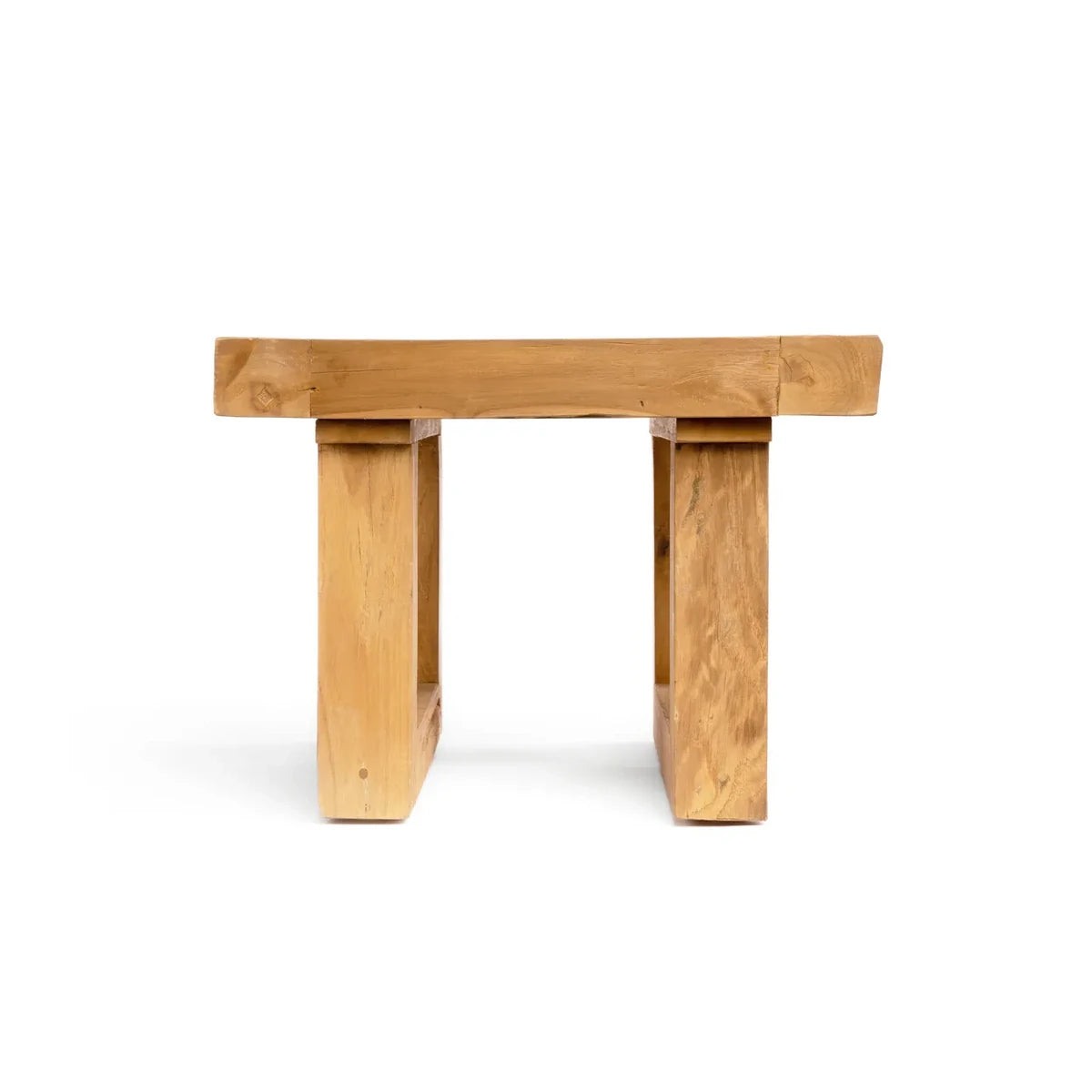 De stijlvolle teakhouten bijzettafel
