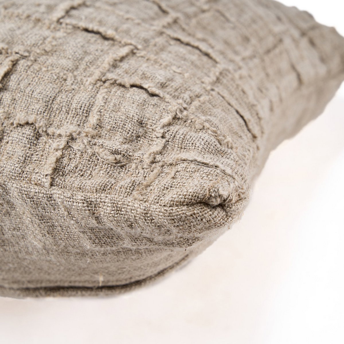 De linnen Damier kussenhoes - naturel