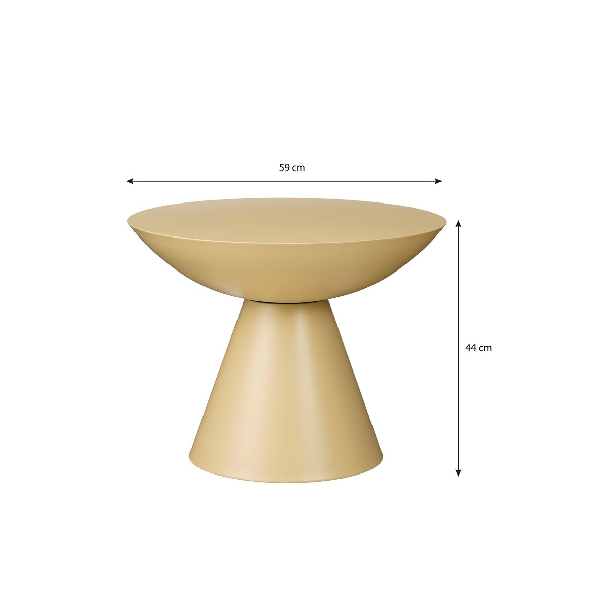 Celise Bijzettafel - H44 x Ø59 cm - Metaal - Beige