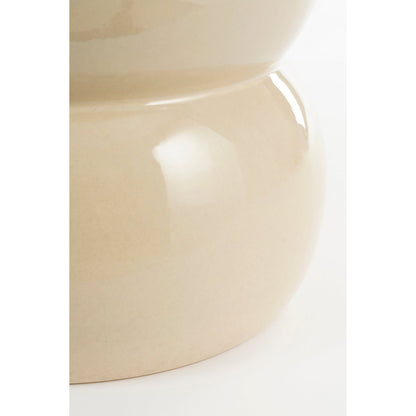 Vendi Bijzettafel - H40 x Ø35 cm - Keramiek - Crème