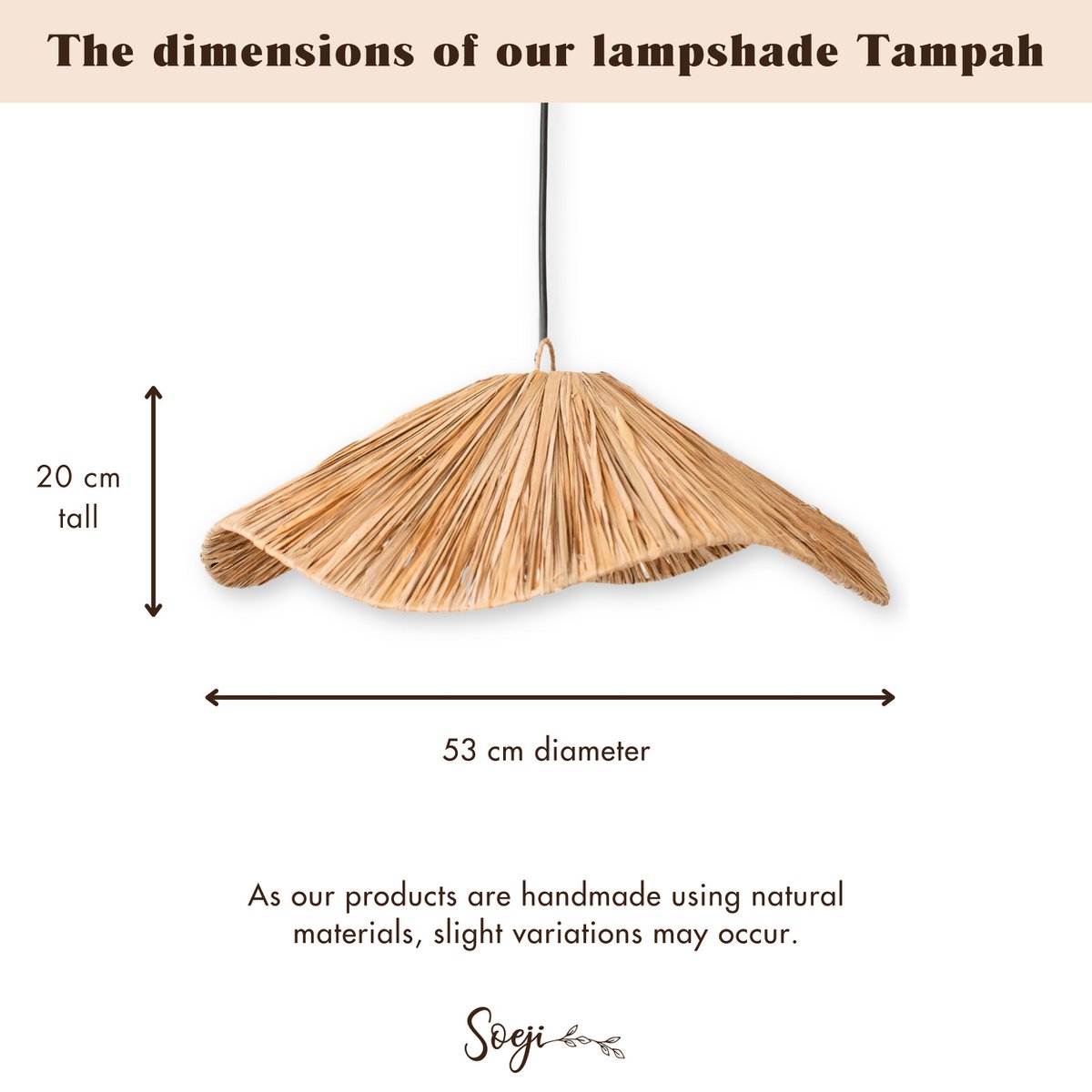 Boho lampenkap – TAMPAH (Ø 53 cm)