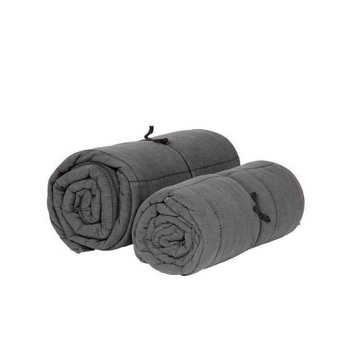 Gewatteerde katoenen plaid Charlotte donkergrijs 170x220