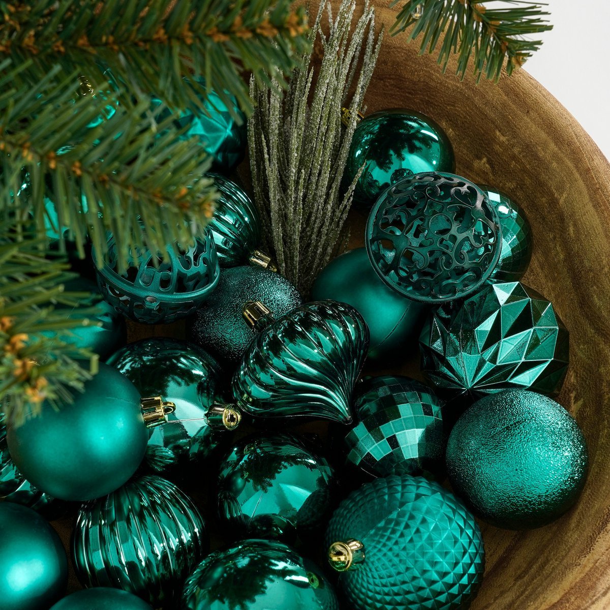 Kerstballen Set - 60 Stuks - Ø7 cm - Onbreekbaar - Petrol