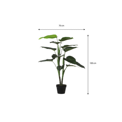 Philodendron Kunstplant - H100x Ø70 cm - Groen