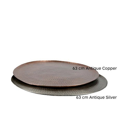 Rond Dienblad antiek koper 63 cm