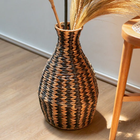 Geweven Boho Vaas DAYANA zwart