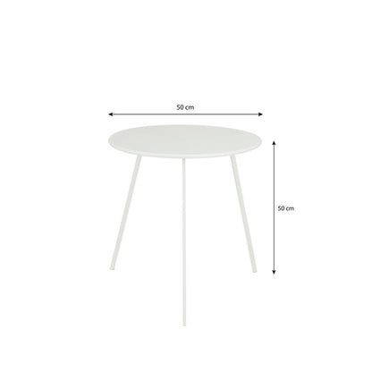Seatle Bijzettafel Buiten - H50 x Ø50 cm - Metaal - Wit