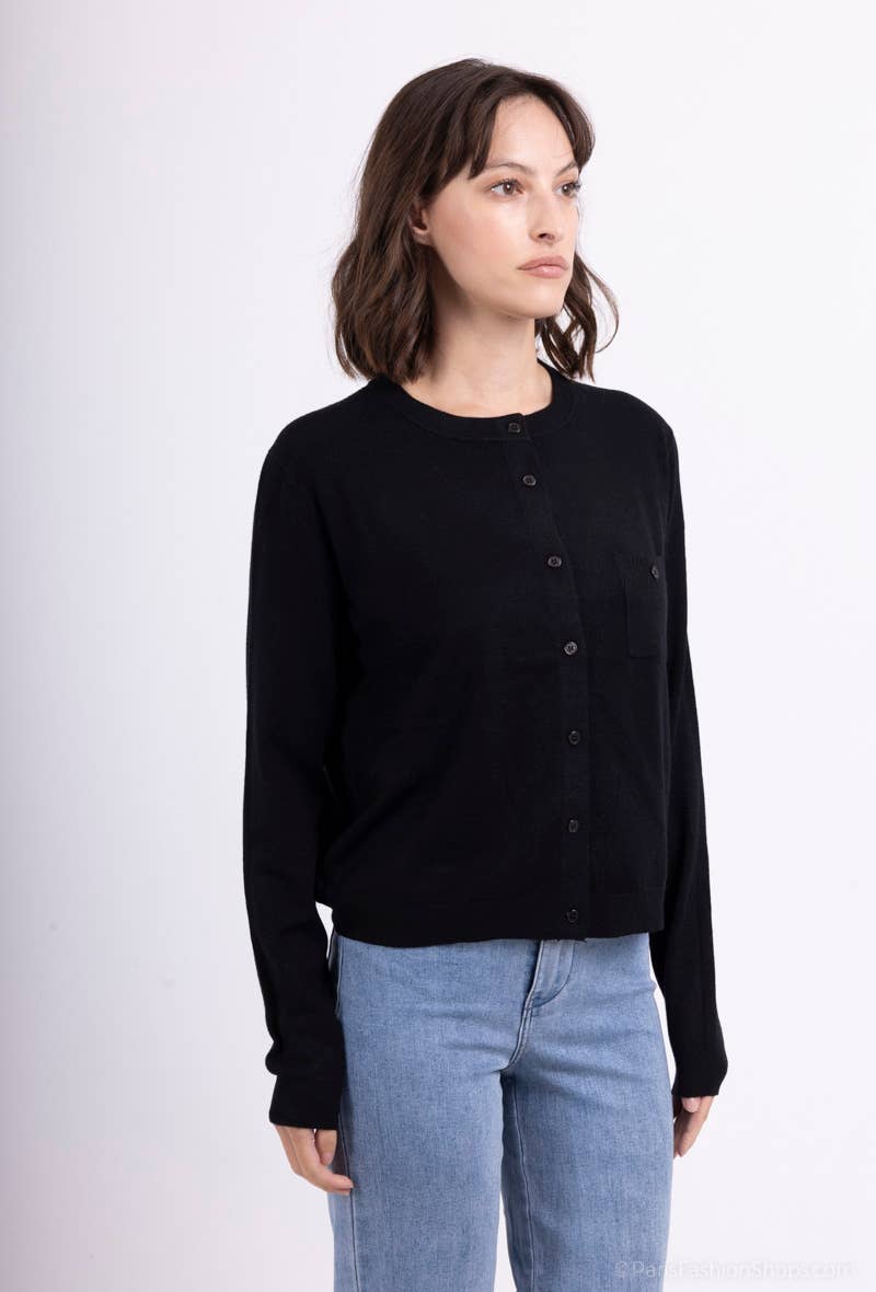 Trendy vest met borstzak en ronde halslijn Maat S-M / M-L