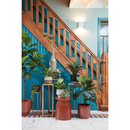 Stage Bijzettafel - H45 x Ø35 cm - Cement - Oranje/Terra