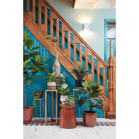 Stage Bijzettafel - H45 x Ø35 cm - Cement - Oranje/Terra