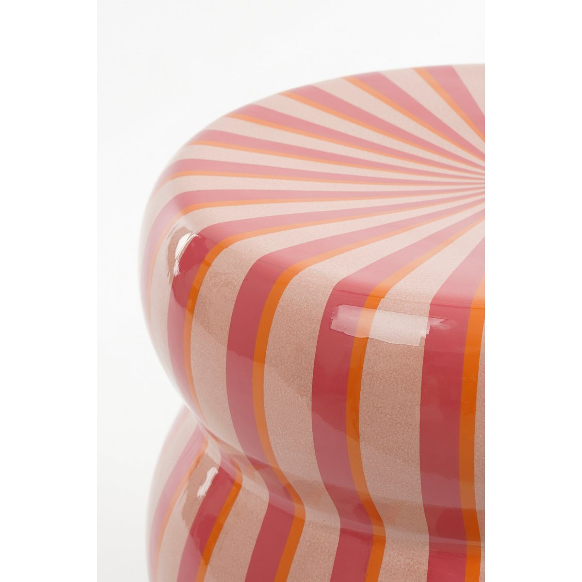 Skipper Bijzettafel - H44 x Ø32 cm - Keramiek - Roze, Oranje