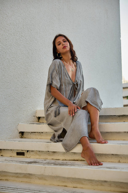 Verbleekte kimono-jurk – elegant & moeiteloos vrouwelijk licht grijs