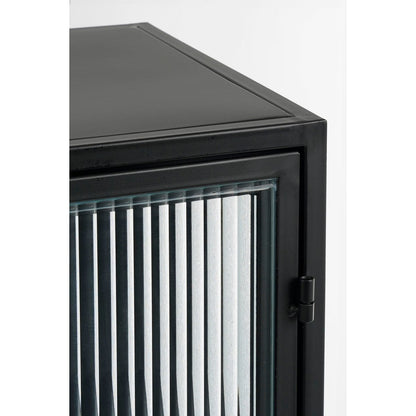 Clifton Opbergkast met Deuren - L38 x B35 x H90 cm - Metaal - Zwart