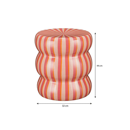 Skipper Bijzettafel - H44 x Ø32 cm - Keramiek - Roze, Oranje