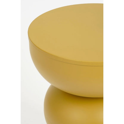 Luna Bijzettafel - H46 x Ø32 cm - IJzer - Okergeel