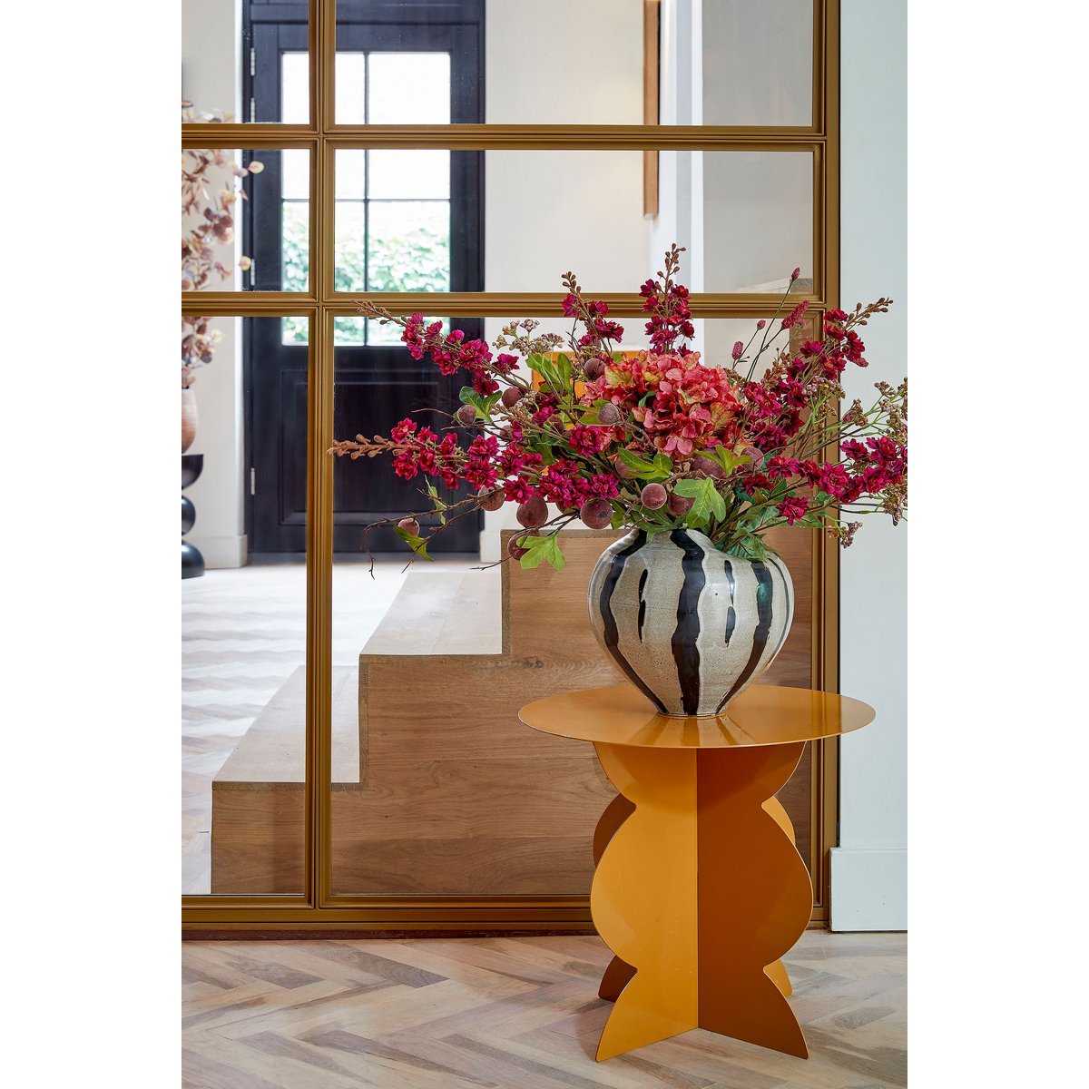 Rafi Bijzettafel - H40 x Ø45 cm - IJzer - Bruin