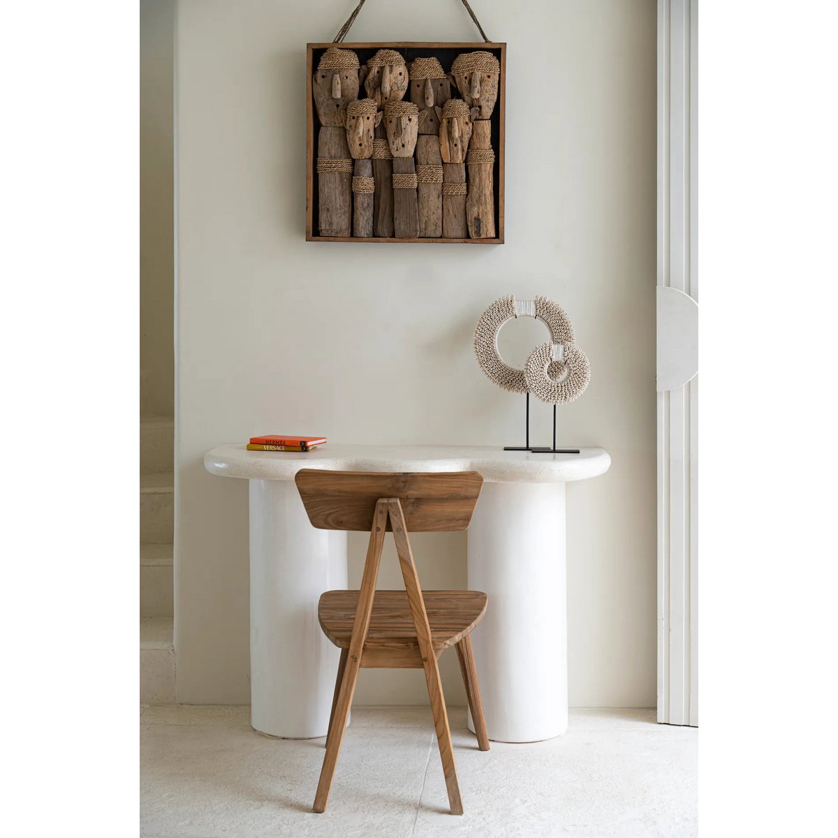 De Papua Shell Disc op standaard - Wit - M