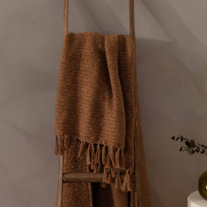 Candar Boucle-plaid met textuur, gember