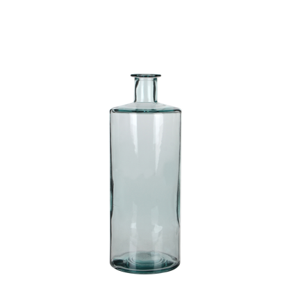 Guan Fles Vaas - H40 x Ø15 cm - Gerecycled Glas - Transparant