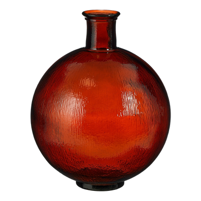 Firenza Fles Vaas - H42 x Ø34 cm - Gerecycled Glas - Donkerbruin