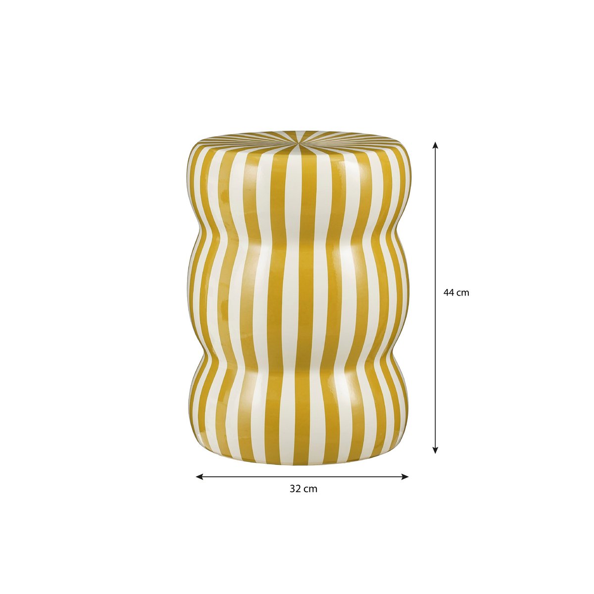 Skipper Bijzettafel - H44 x Ø32 cm - Keramiek - Crème, Oker