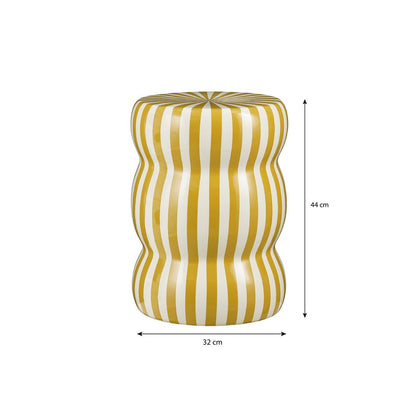 Skipper Bijzettafel - H44 x Ø32 cm - Keramiek - Crème, Oker