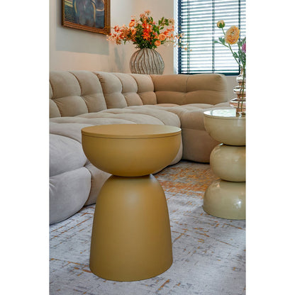 Elliot Bijzettafel - H45 x Ø32 cm - IJzer - Okergeel