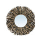 De Raffia Fringe Spiegel - Naturel Zwart - S