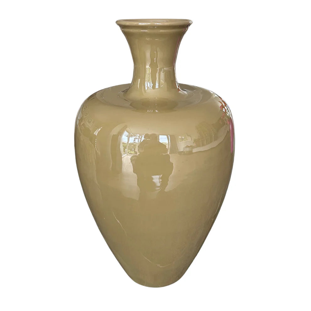 Vaas metaal - Khaki 36cm hoog